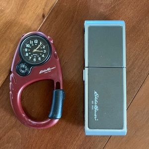 Eddie Bauer book light and analog clock for camping or backpacking